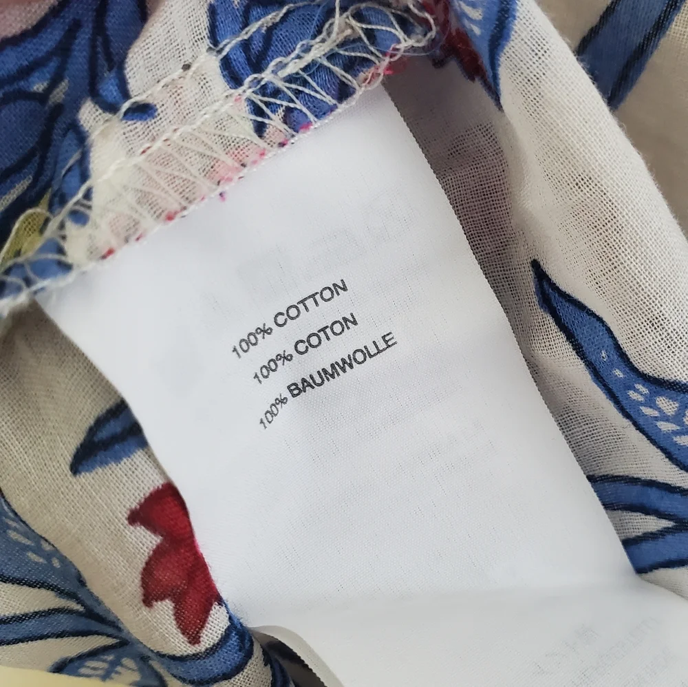 Point Sur J. Crew Ruffle Block Print Top - Picture 14 of 14